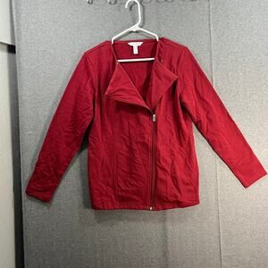 Sport Savvy French Terry Long Sleeve Side Zip Jacket Burgundy, X-Smail